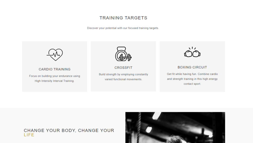 aether gym homepage.