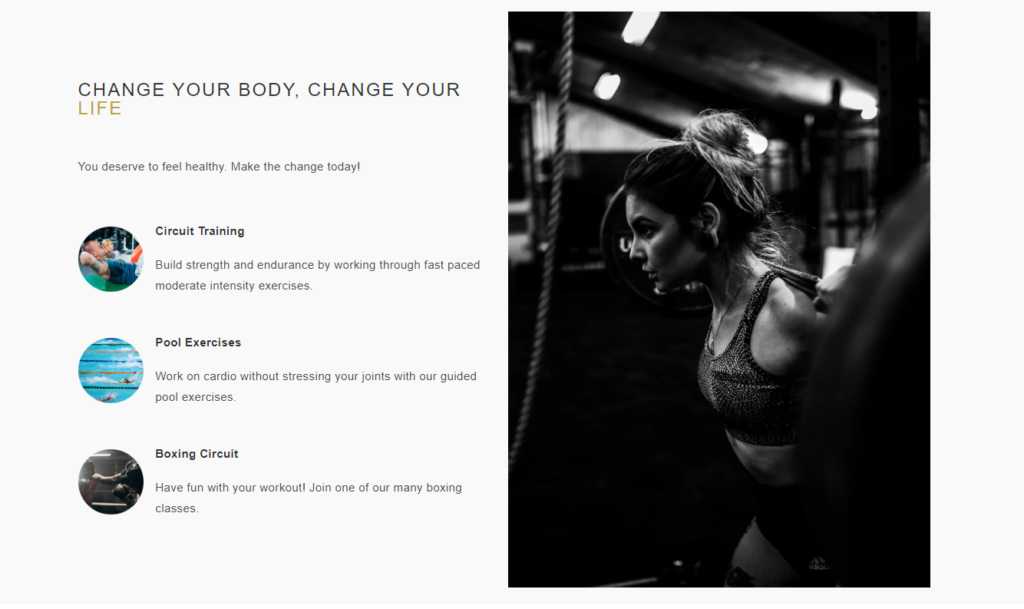 aether gym homepage.