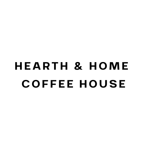 Hearth & Home Coffee House logo in bruel grotesk.