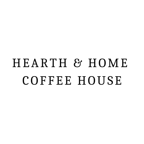 Hearth & Home Coffee House logo in caladea.