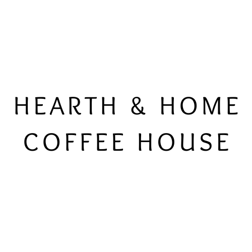 Hearth & Home Coffee House logo in sukar